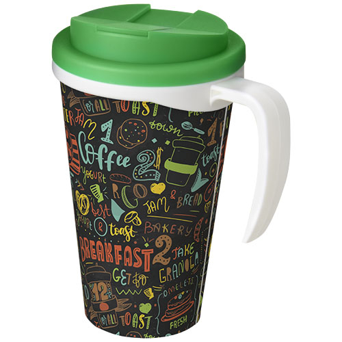 Mug isolant publicitaire 350ml Americano® Blanc / Vert
